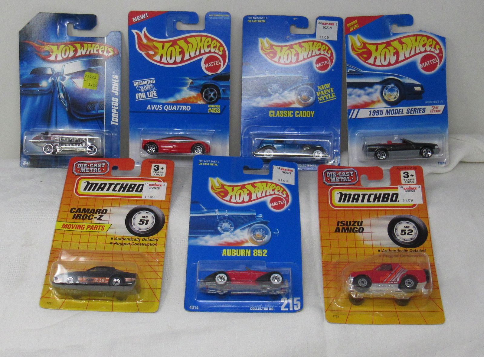 Hot Wheels and Matchbox Toy Cars in Blister Packs: Getting all pictured