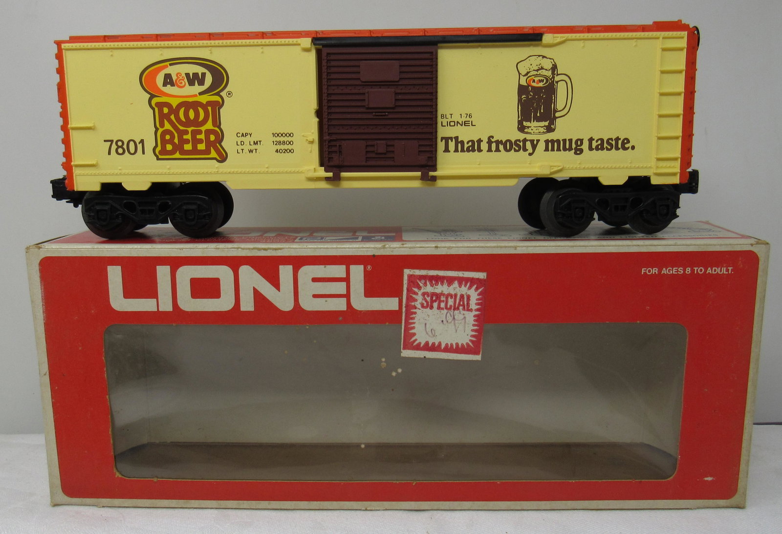 Lionel A&W Root Beer Box Car 7801: No. 6-7801