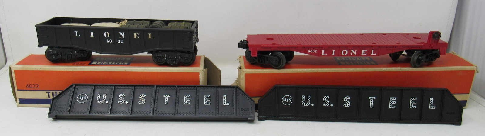 Lionel 6032 Gondola 6802 Girder Bridge Car: Getting both pictured
