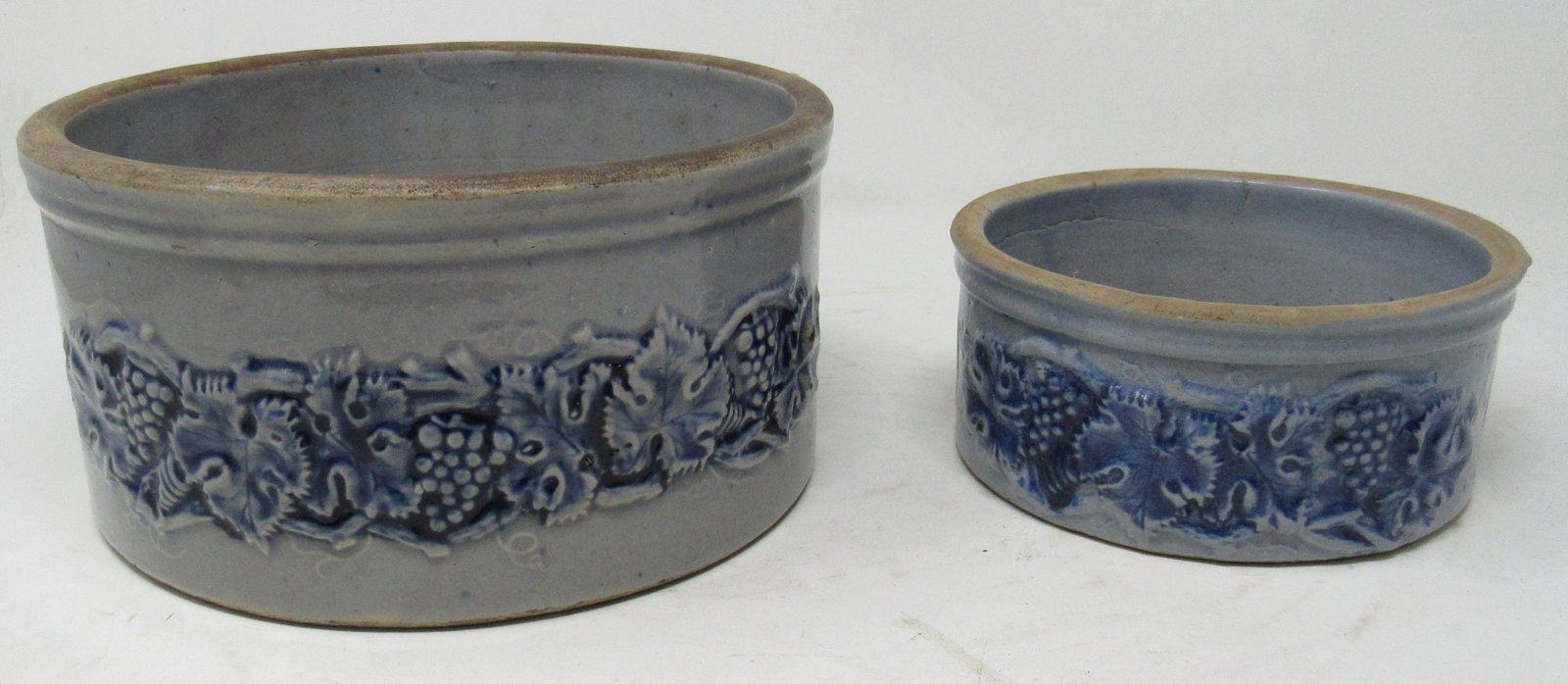 2 Salt Glaze Bowls 1 Robinson Clay: Larger one is apprx 8" in diameter and 4" tall.