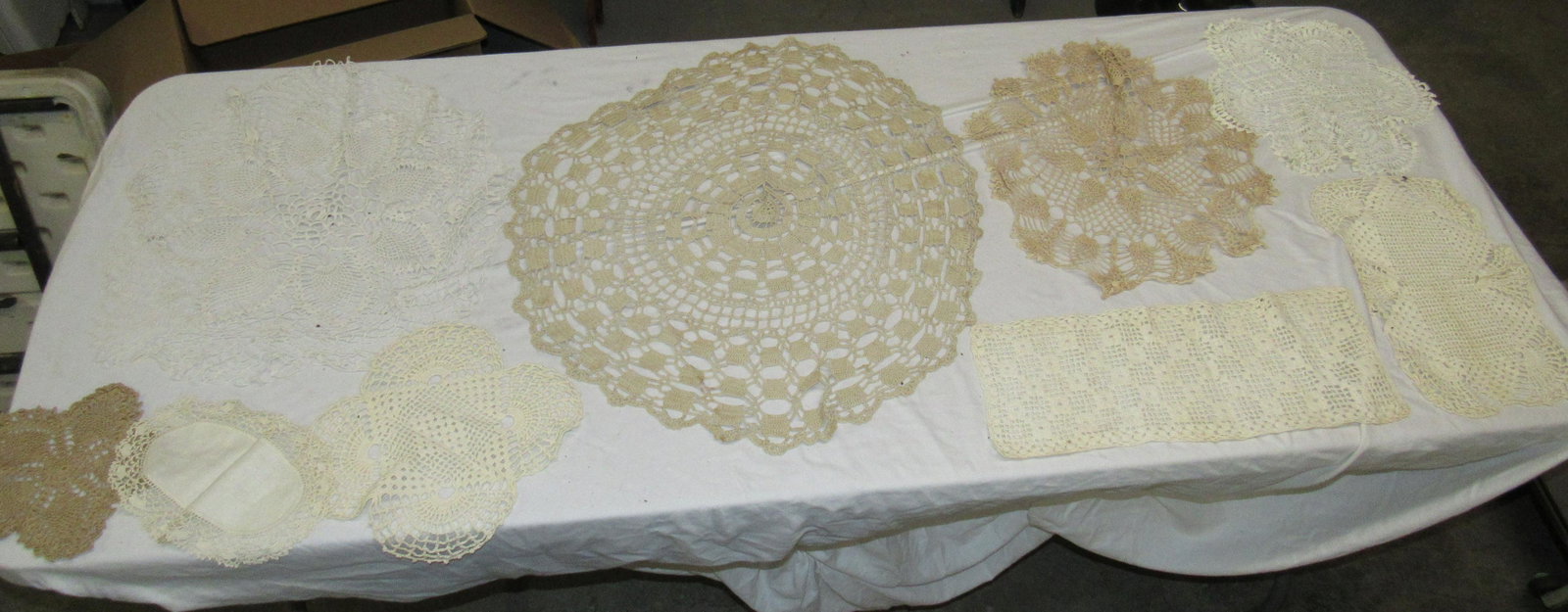 Doilies: Largest is approx 24" in diameter
