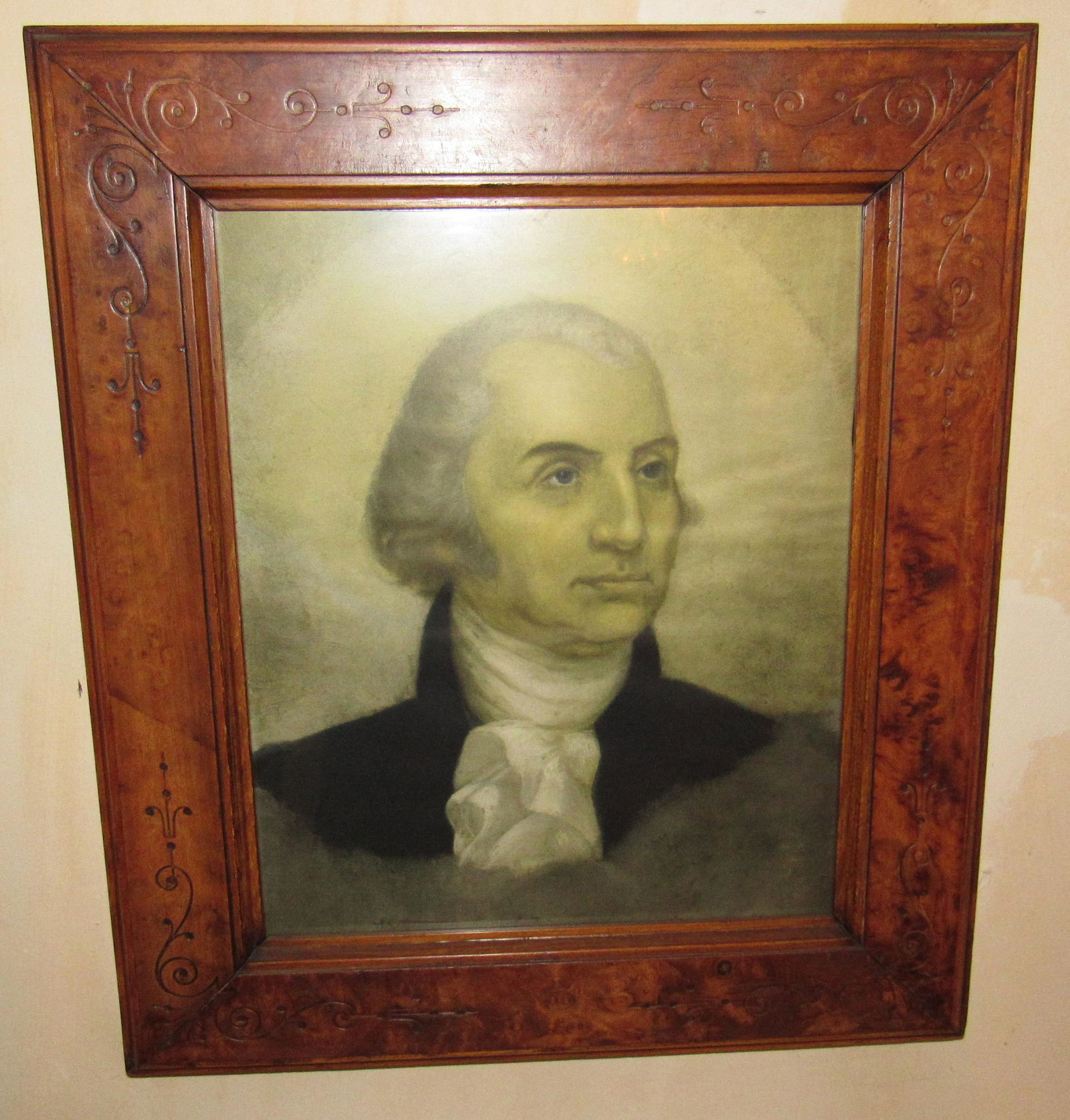 Carved Burl Frame with Print (1 of 2)