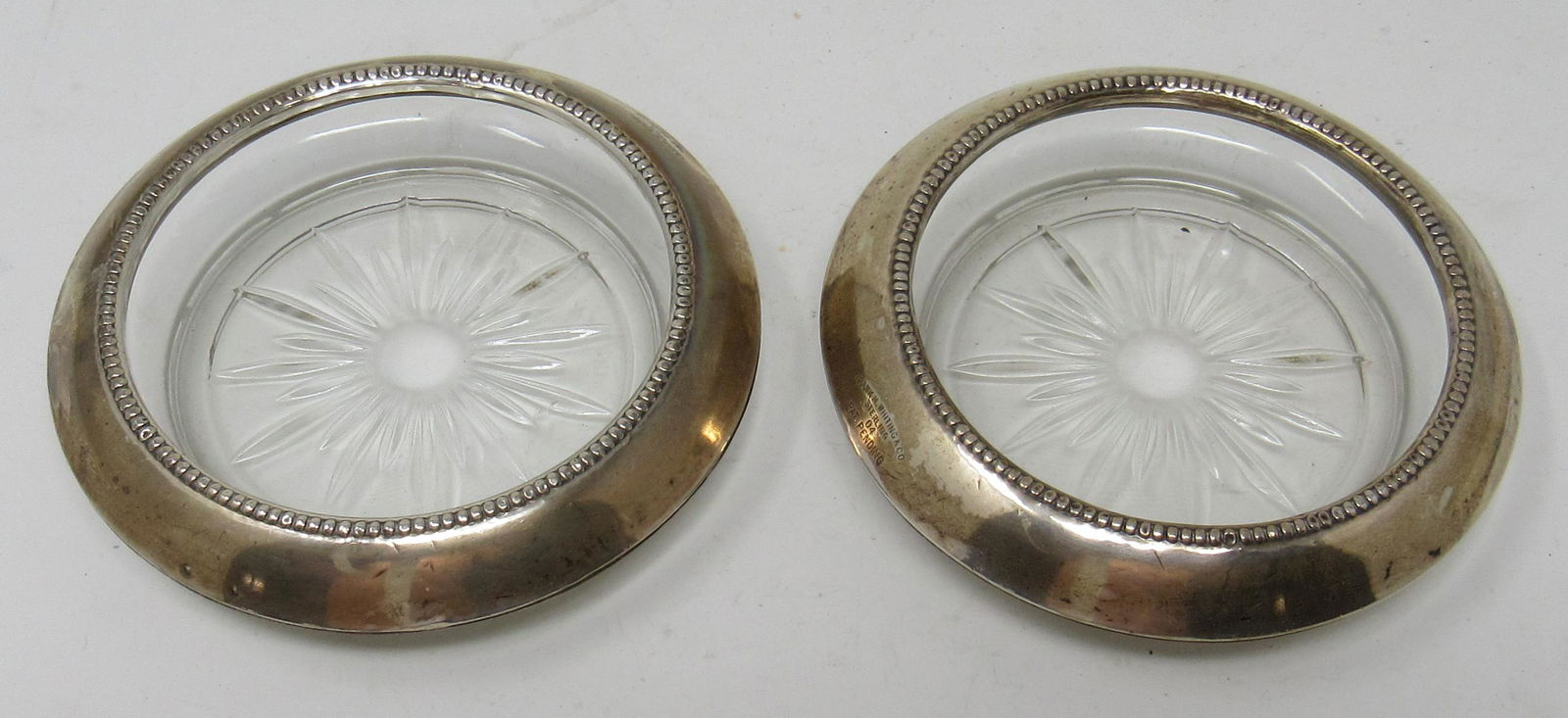 Frank Whiting Sterling Silver Coasters: Approx 3 3/4" in diameter