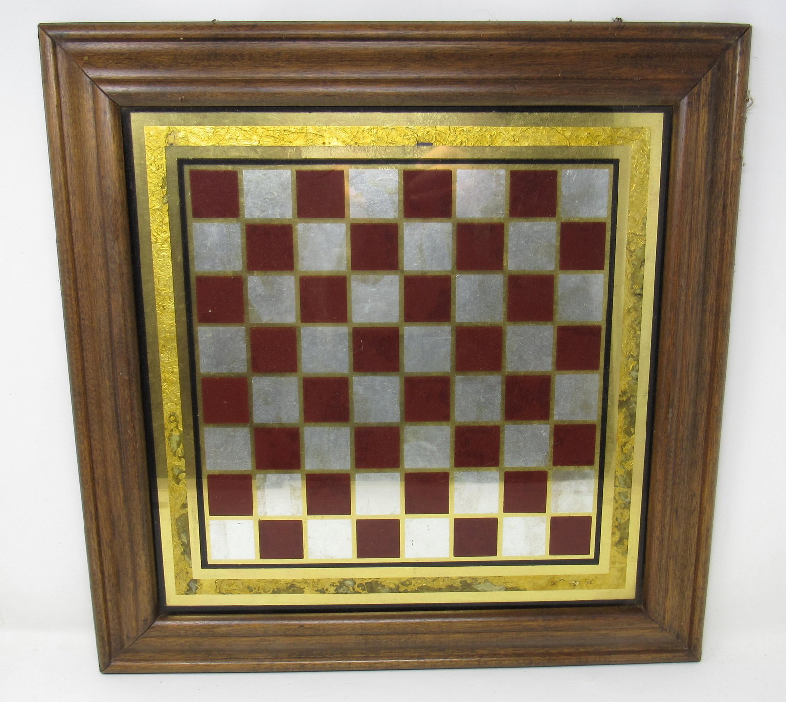 Mirrrored Gameboard in Oak Frame: Apprx 19 1/2" x 19 1/2"