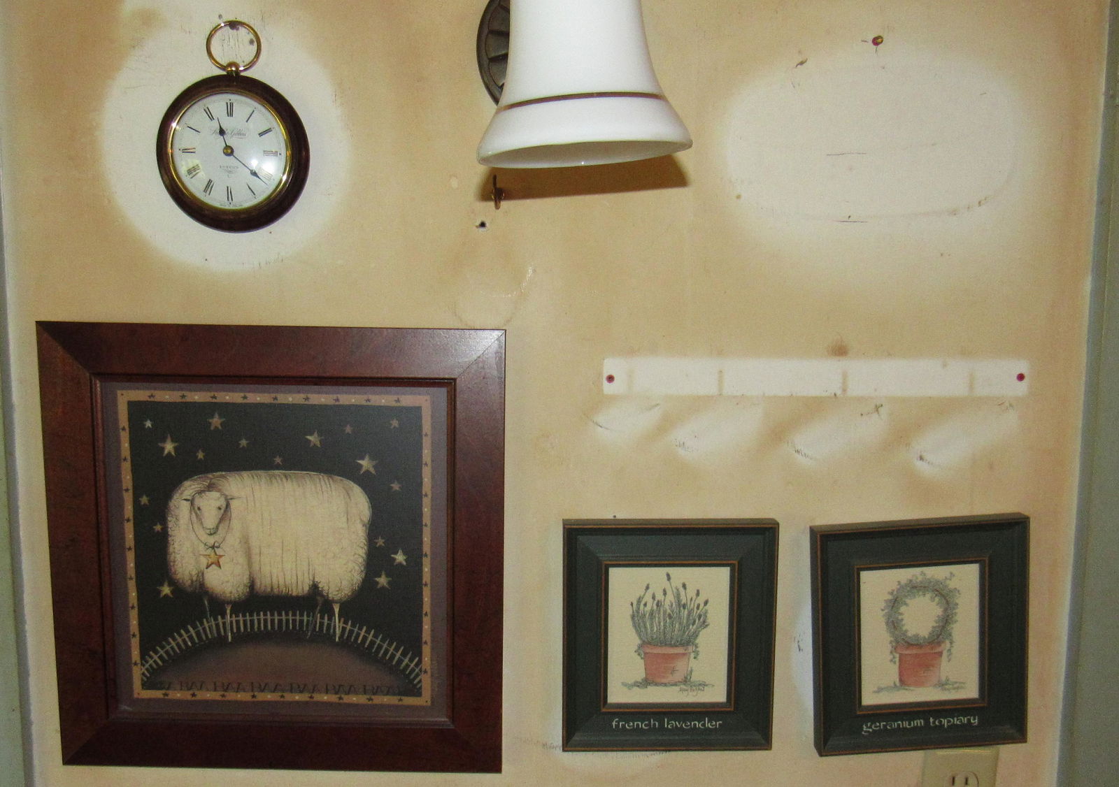 Sheep & Herb Prints Battery Operated Clock (1 of 3)