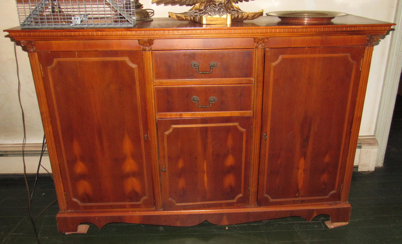 Sideboard: Apprx 17 1/4" x 60" x 37 1/2" tall. DOES NOT INCLUDE ITEMS ON IT