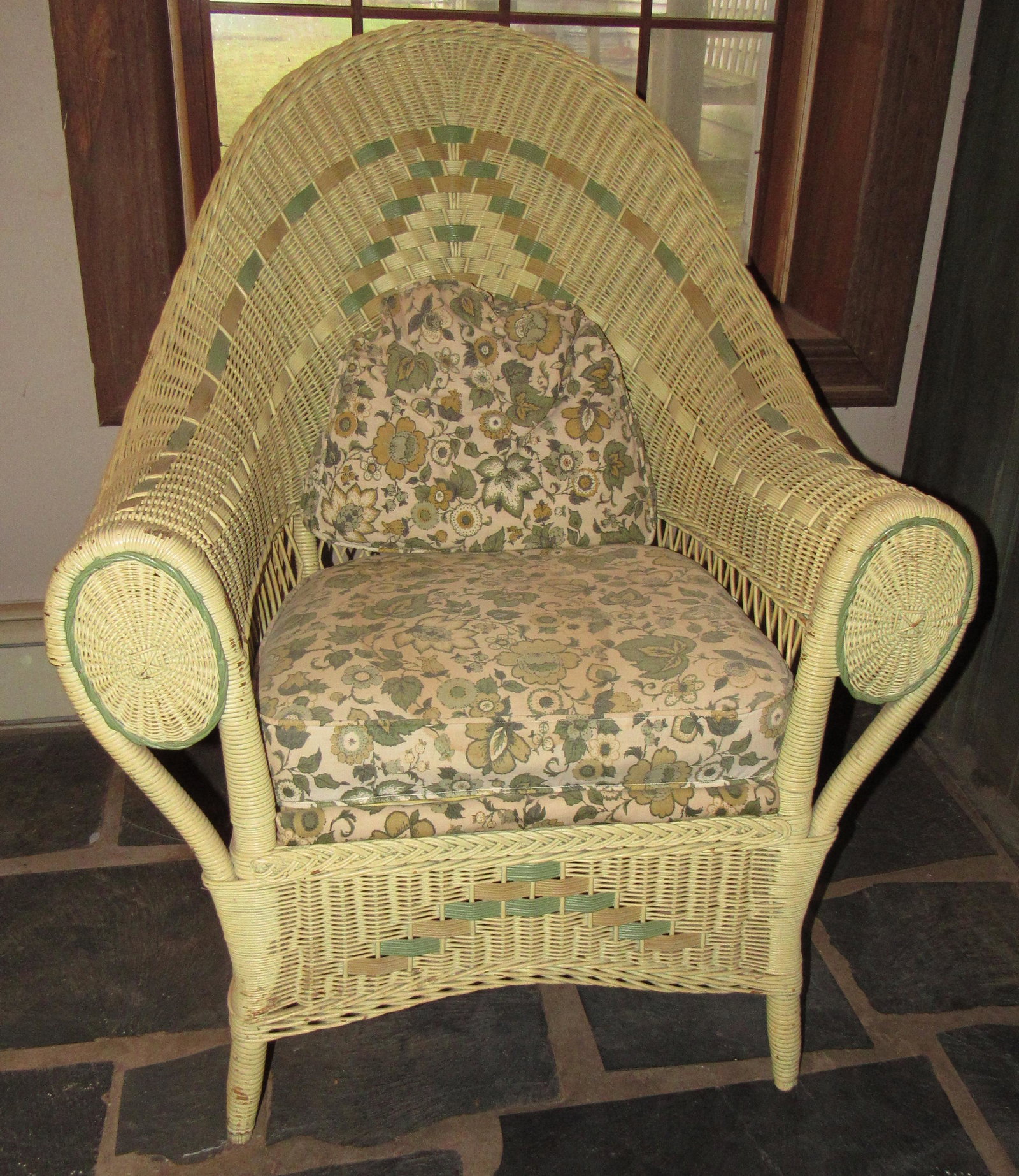 Wicker Chair & Rocker: Approx 31 1/2" wide, 27" deep , and 38" tall