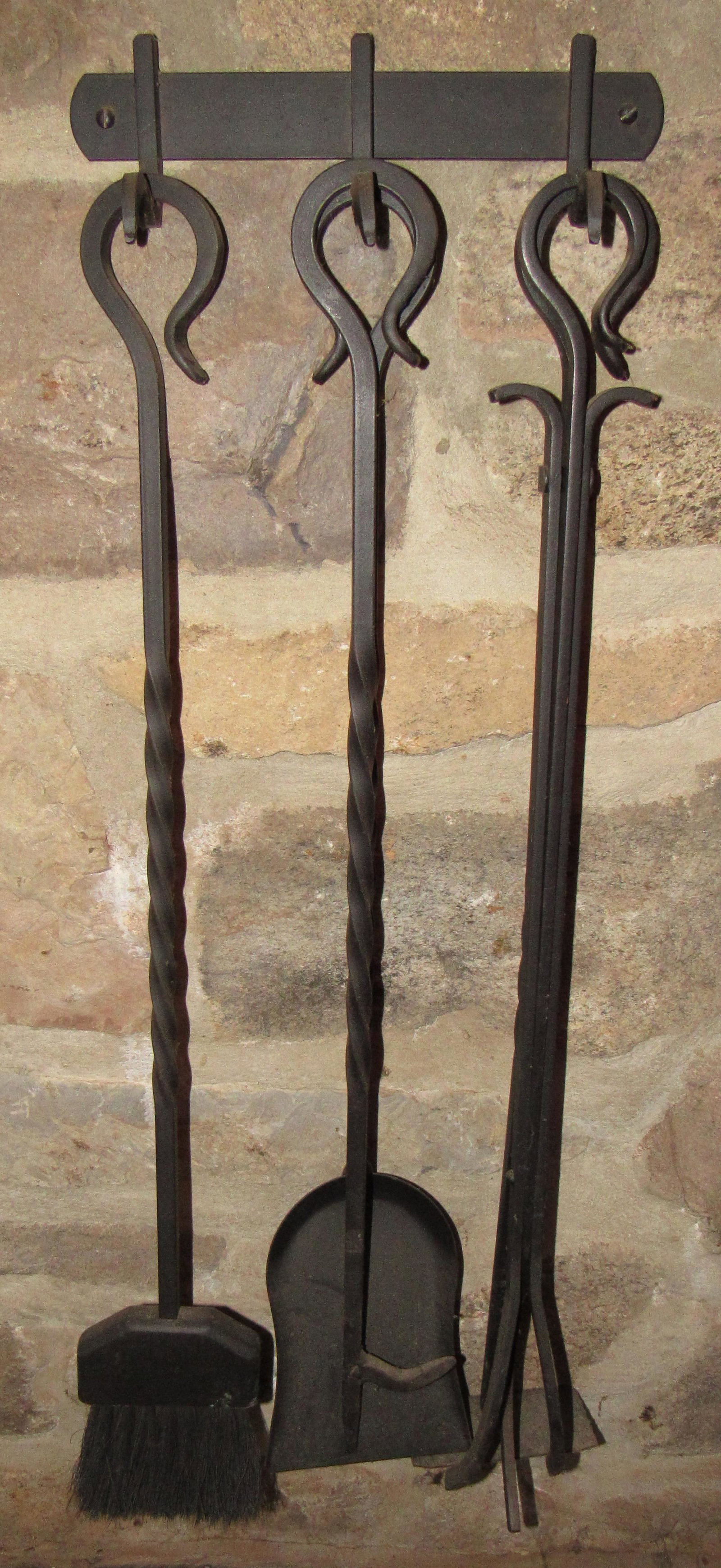 Fireplace Tools and Rack: Approx 30" long
