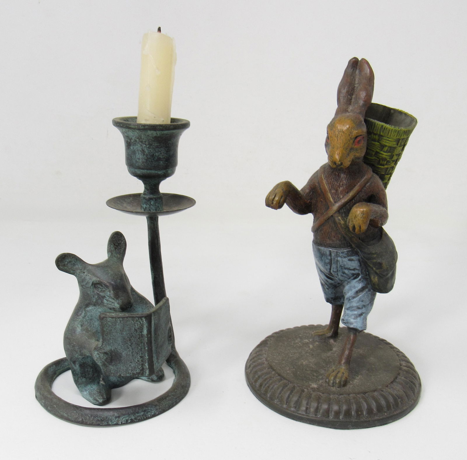 Brass Mouse Candle Holder & Rabbit (1 of 1)