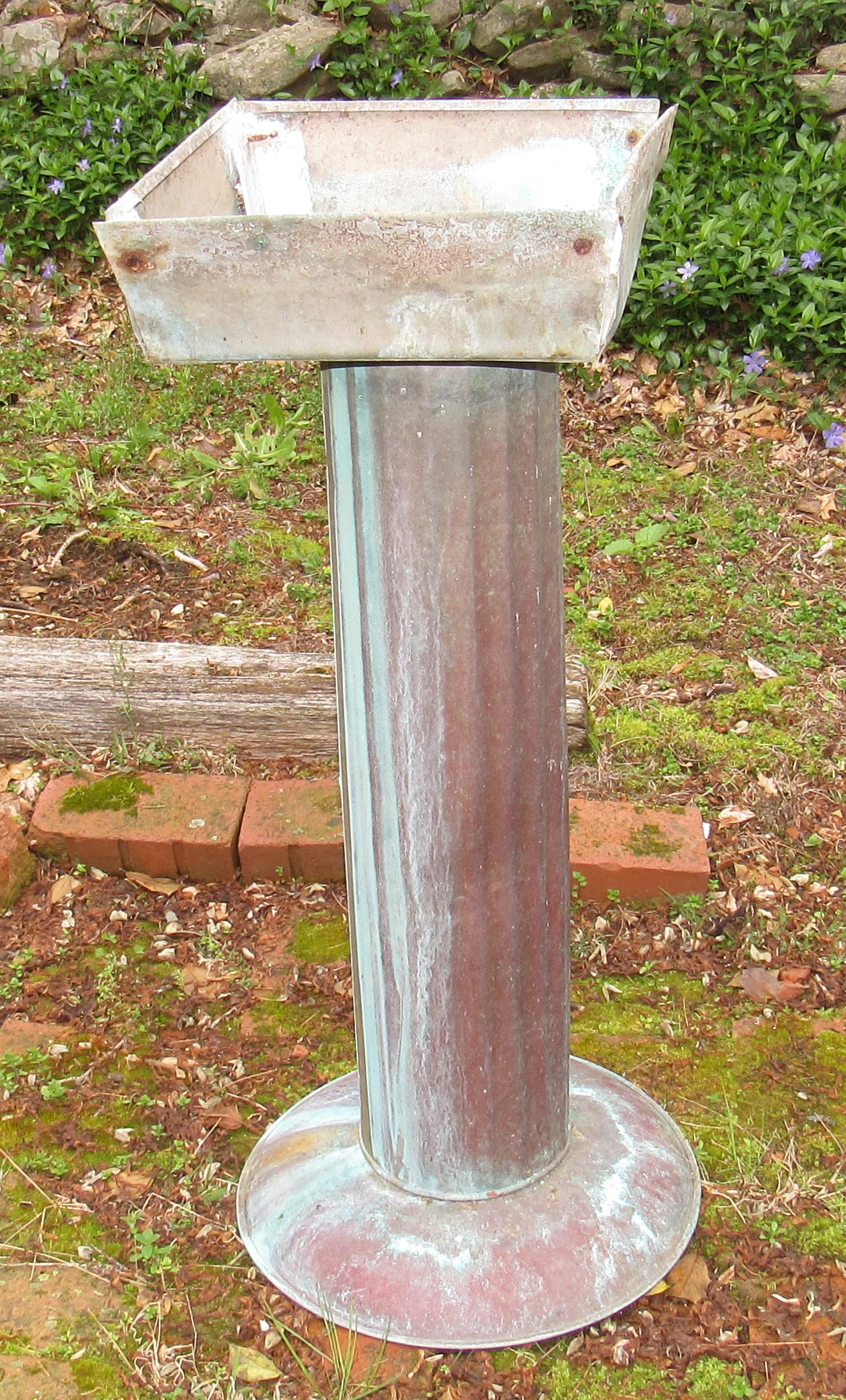 Copper Pedestal Planter / Bird Feeder (1 of 3)