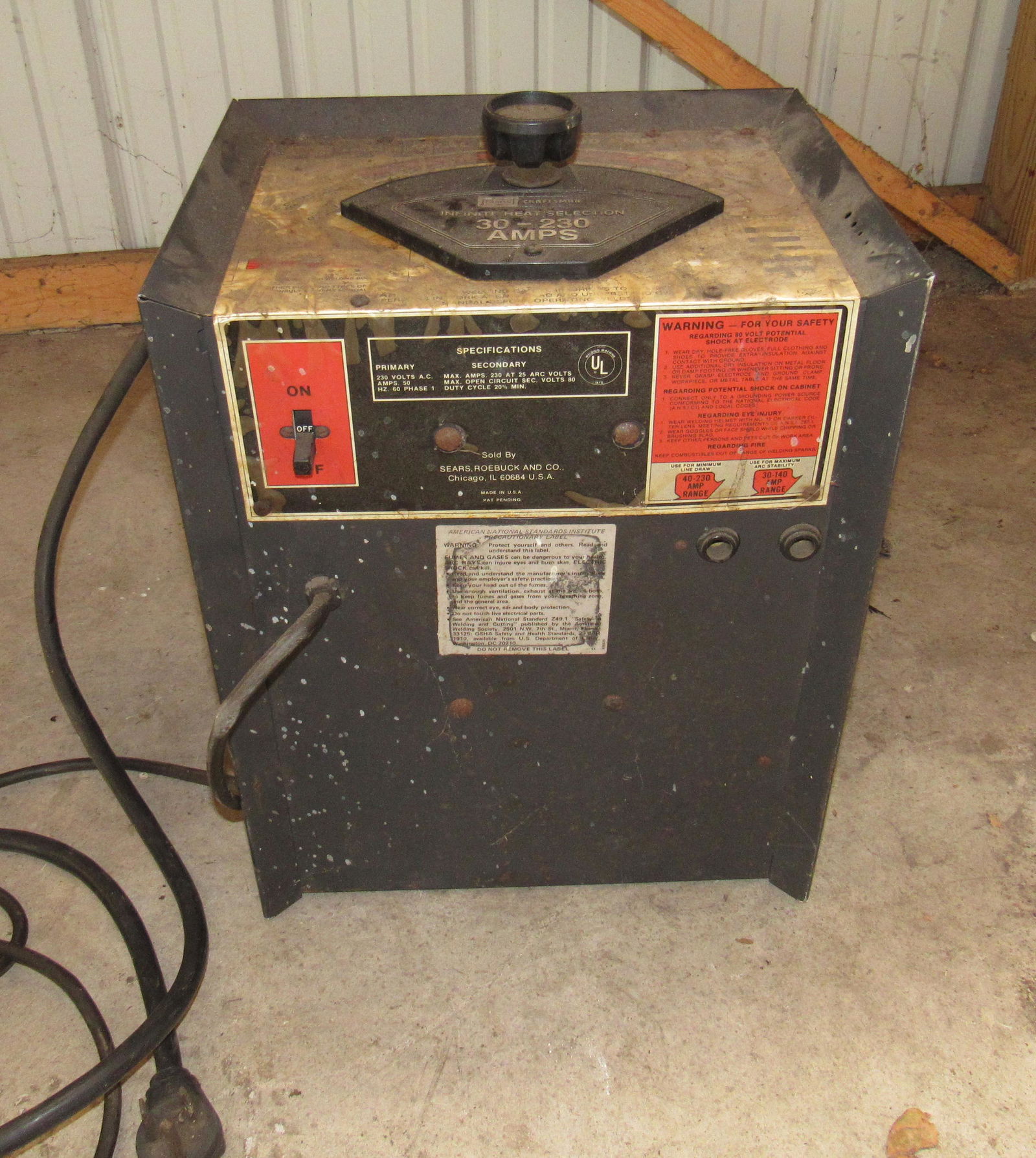 Sears Craftsman Dual Range 230 Amp Welder Jun 14, 2020 M.J. Stasak