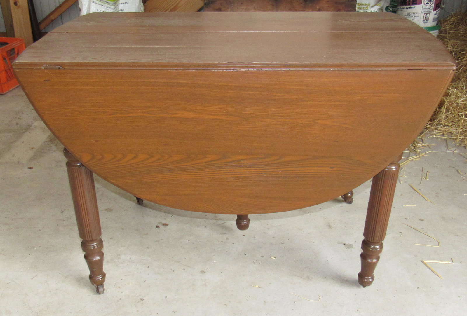 Drop Leaf Table: Approx 26 1/2" (closed) x 44" . Comes with (2) 6 1/2" leaves