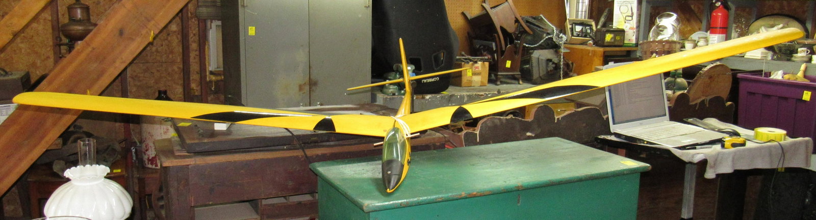 Model Airplane / Glider: Wingspan is approx 100" and length is approx 50"