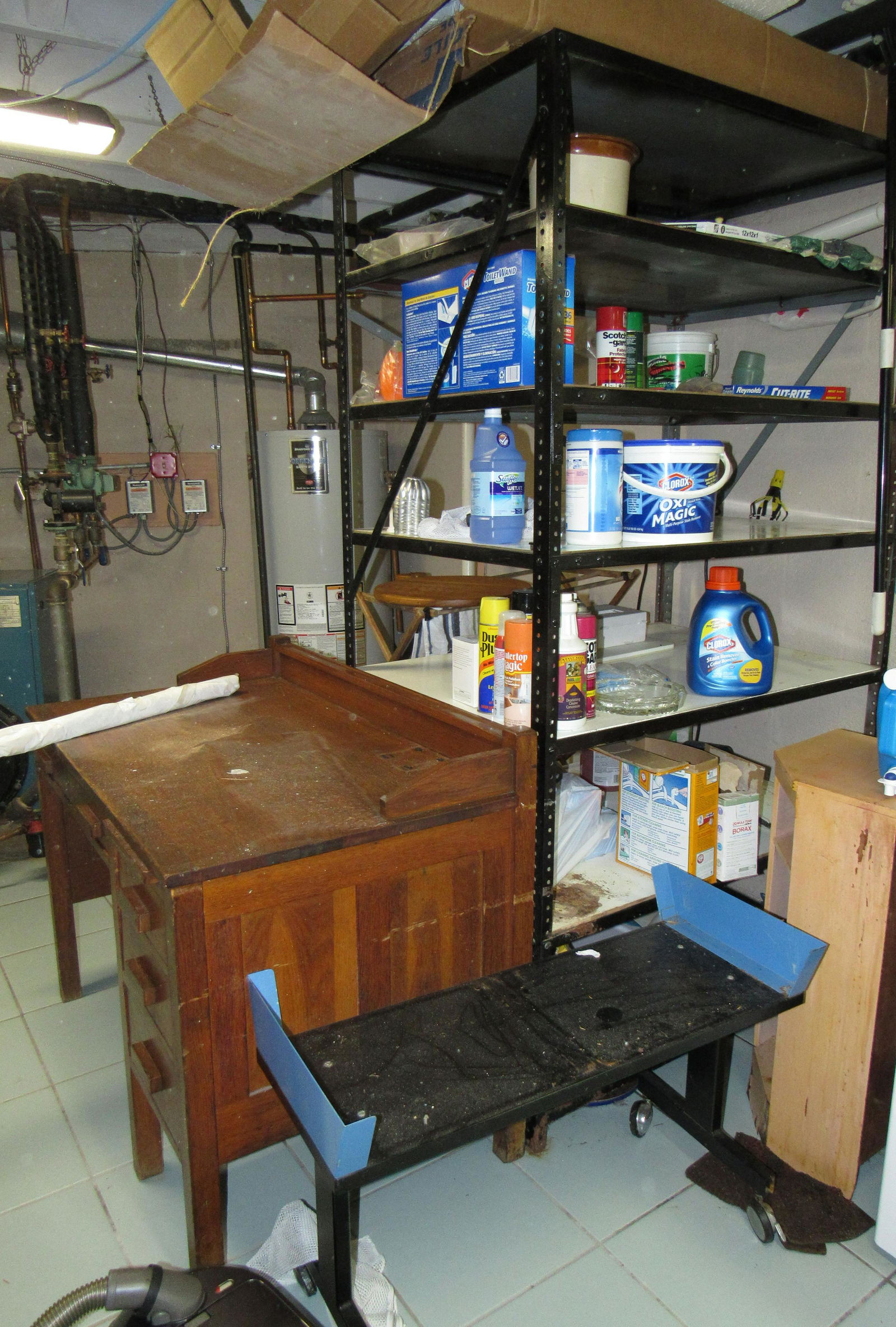 Partial Contents of Laundry Room: IT DOES NOT INCLUDE THE WASHER , DRYER, OR THE DESK SOLD IN NEXT LOT