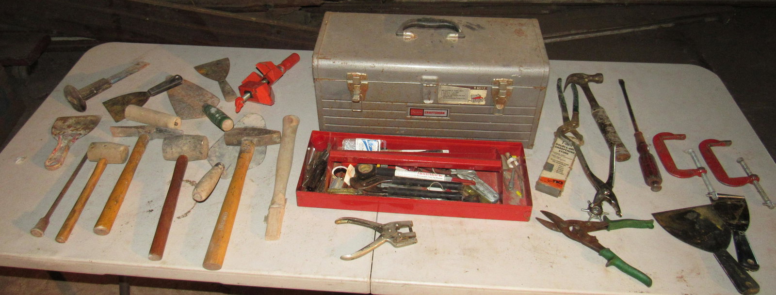 Sears Craftsman Tool Box with Misc Tools: Getting all pictured on table