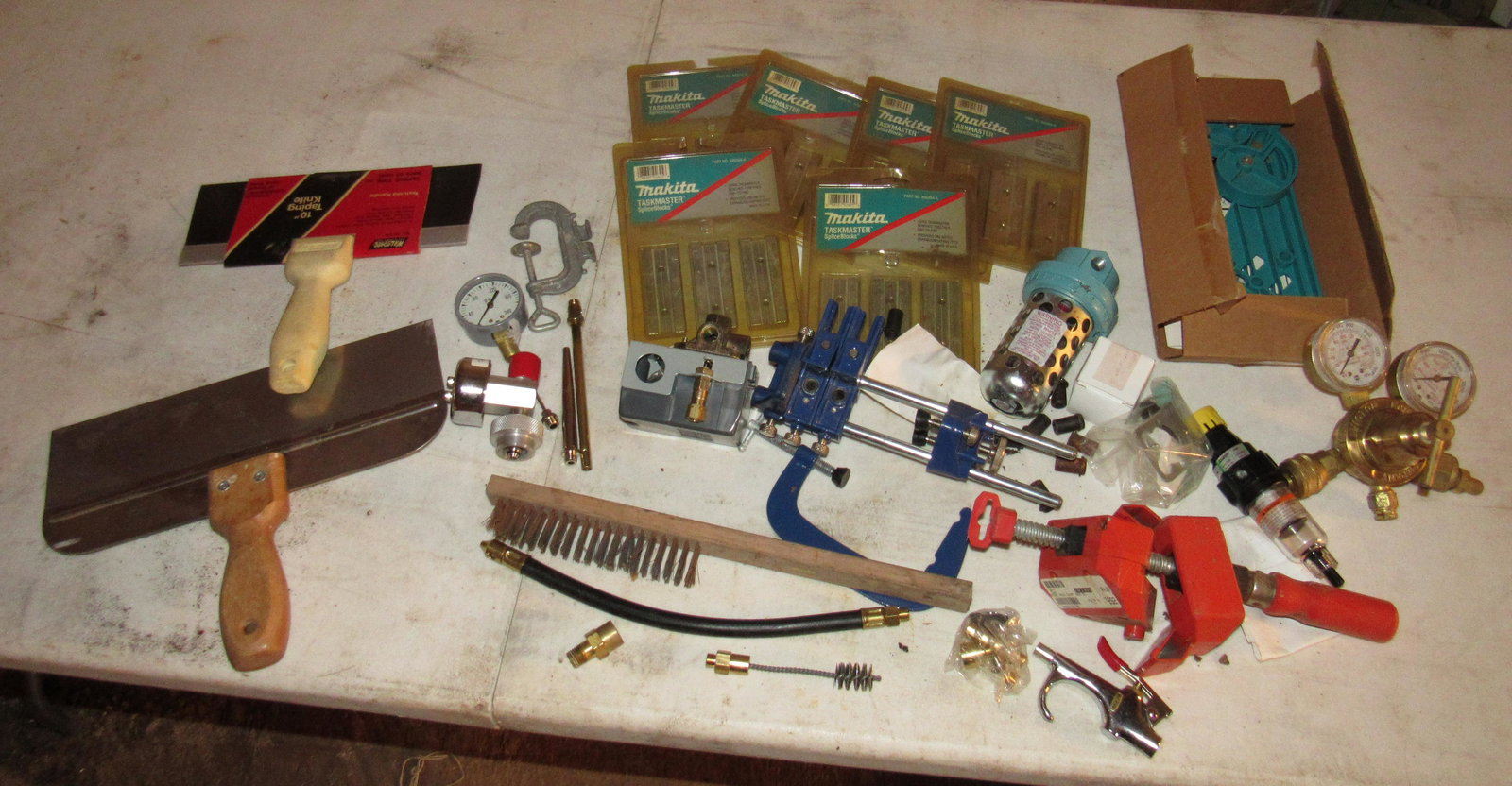 Marples Dowel Jig Victor Gauges Makita Splice Blocks: Getting all on table