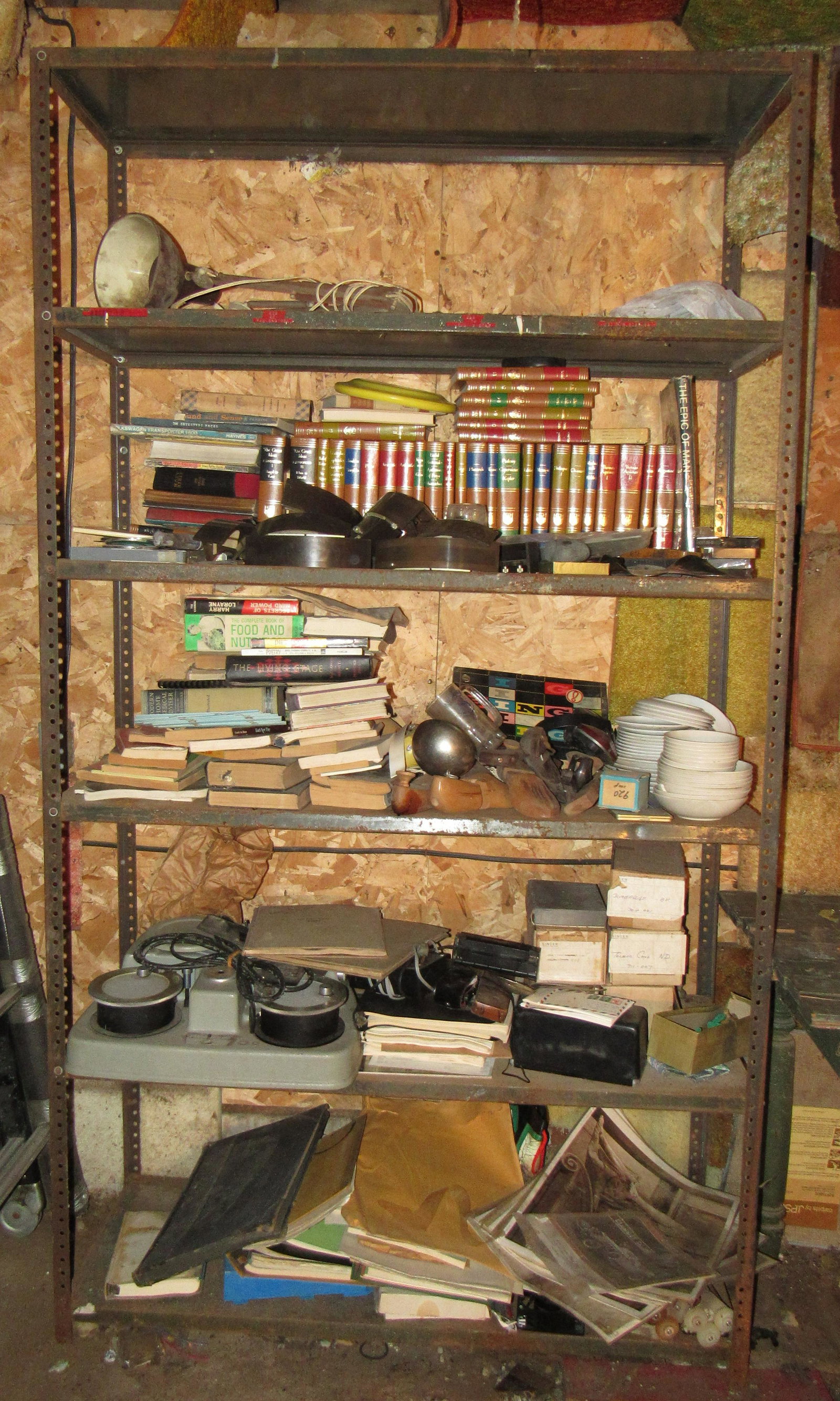 Contents of Shelf: Lot includes all pictured on shelving unit. Take what you want and leave the rest