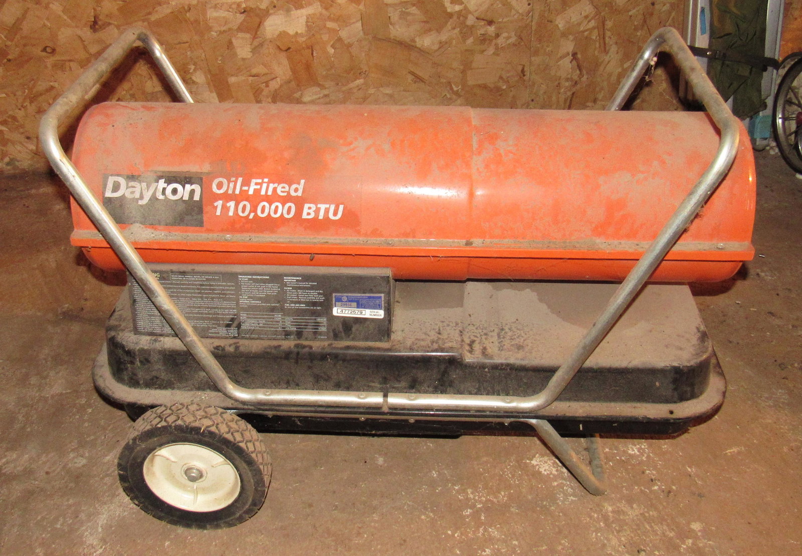Dayton 110,000 BTU Heater AS IS: Does not work