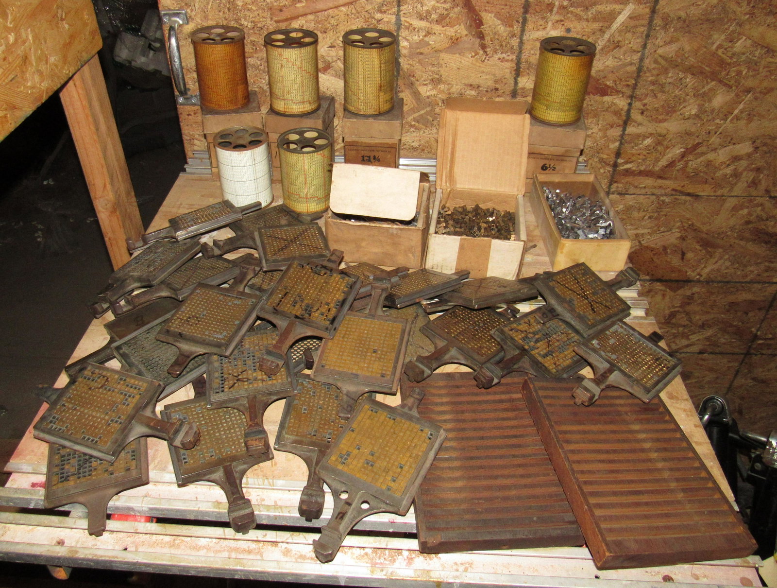 Printing Press Parts Accessories: Getting all pictured on table.