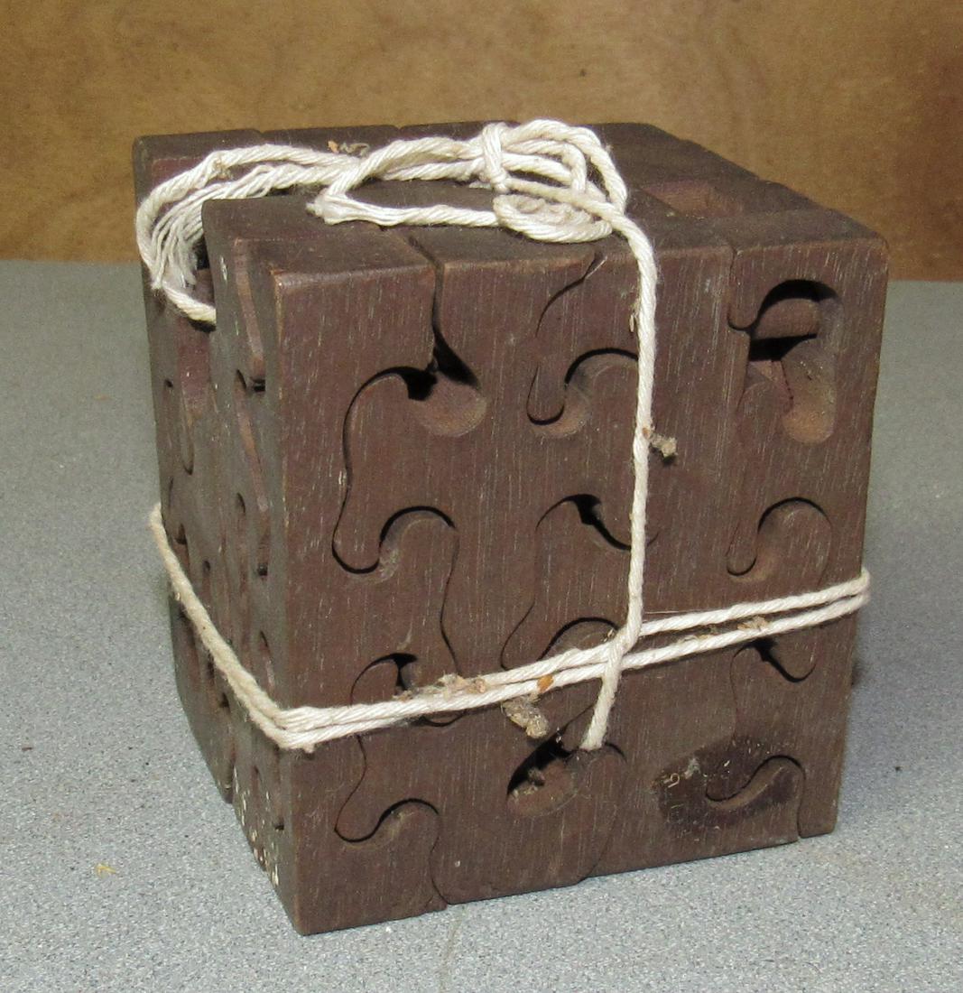 Carved Wooden Puzzle: Apprx 2 3/4" x 2 3/4"