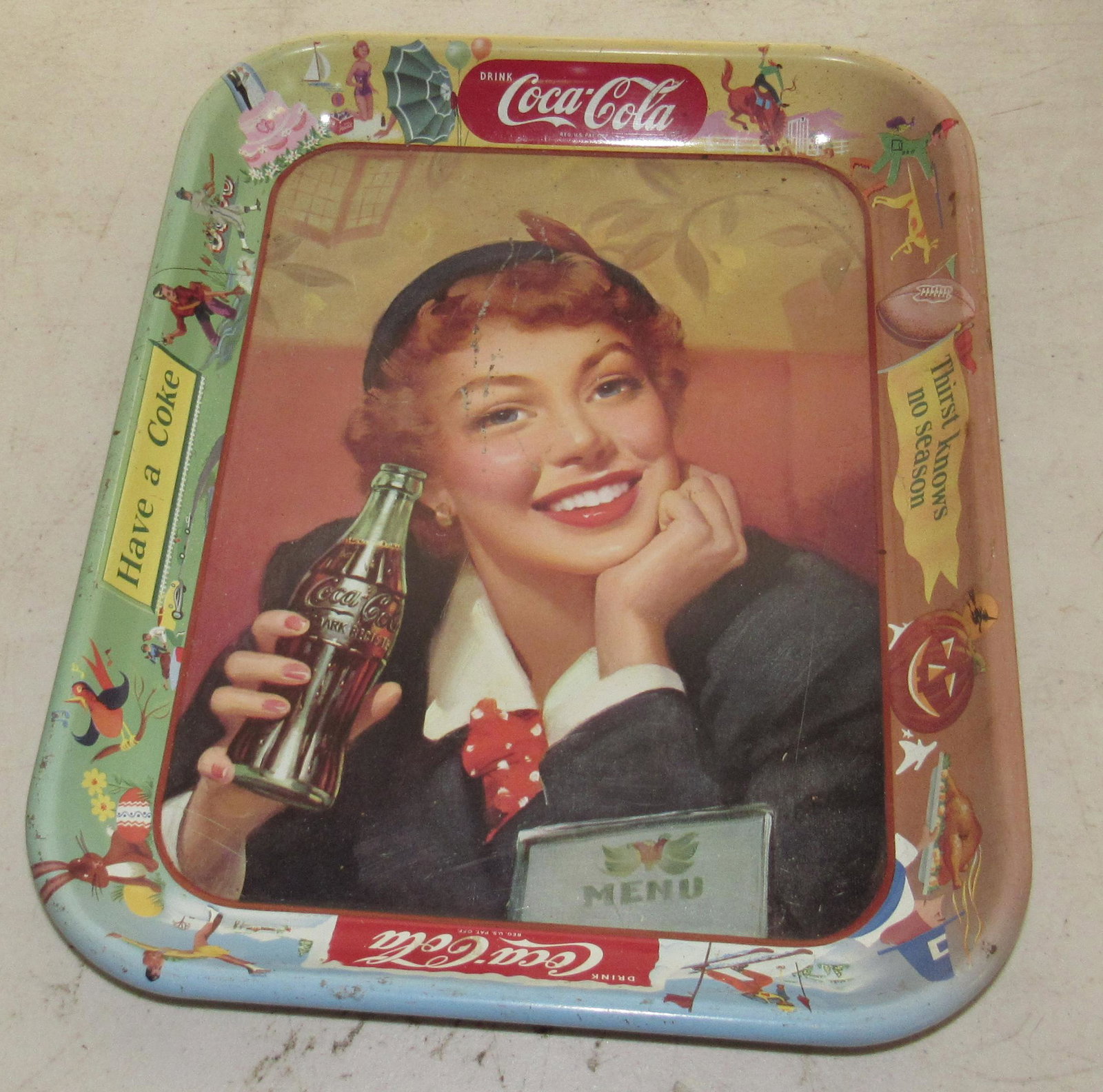 Coca Cola Tray: Approx 10 1/2" x 13"