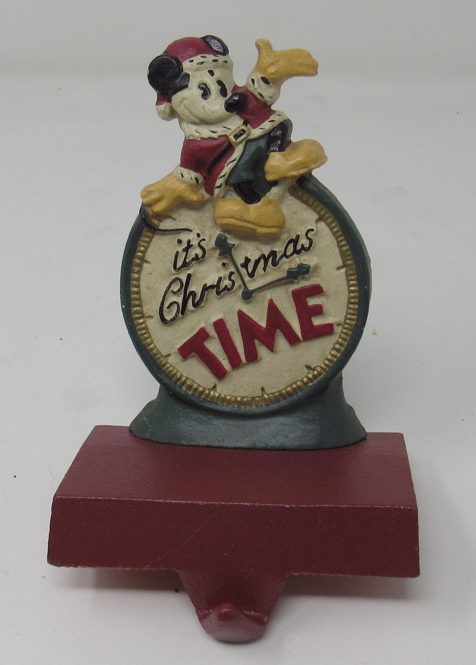 Cast Iron Disney Mickey Mouse Stocking Holder: Approx 4" x 5 1/2" tall