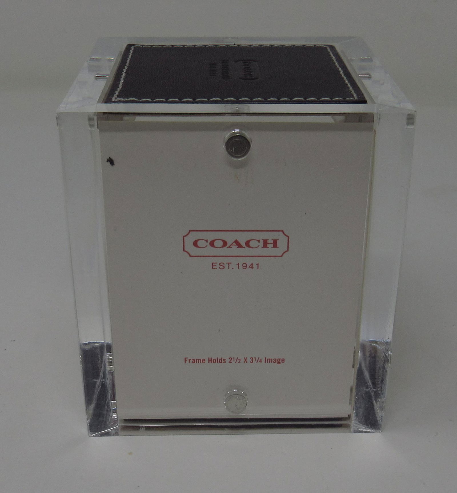 Coach Picture Frame: Approx 3 1/4" x 3 1/4" x 3 1/2" tall