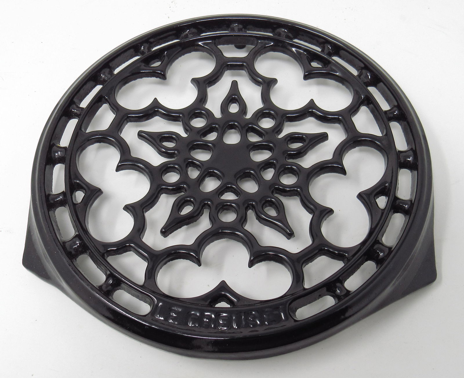 Cast Iron Enameled Lecreuset Trivet: Approx 8 1/4" in diameter