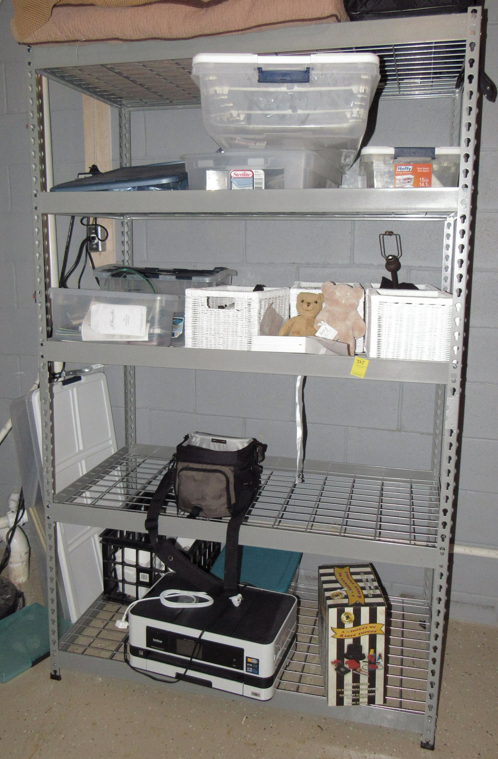 Metal Shelf: Approx 24" x 48" x 78" tall. Does not include contents