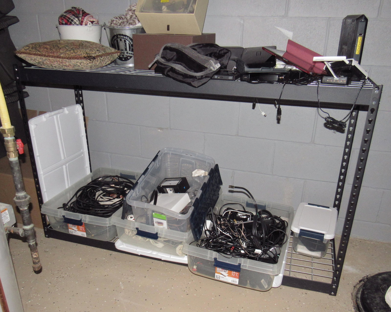 Metal Shelf: Apprx 18" x 60" x 36" tall, DOES NOT INCLUDE CONTENTS