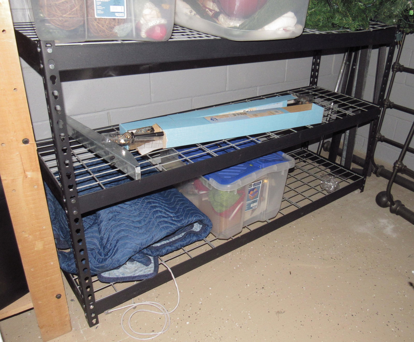 Metal Shelf: Apprx 18" x 60" x 36" tall, DOES NOT INCLUDE CONTENTS