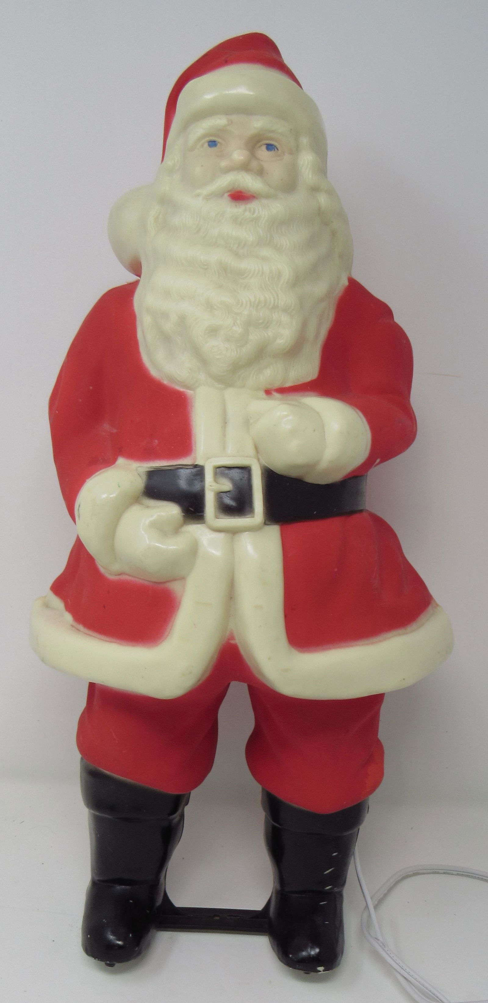 Vintage Blow Mold Santa Christmas Decoration: Approx 16" tall.
