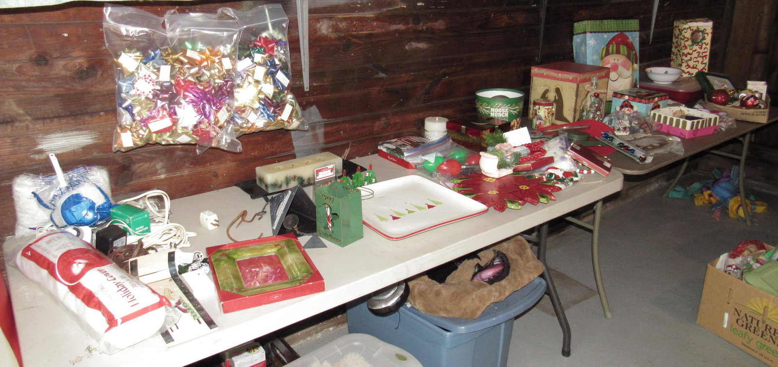 2 Tables Full of Christmas Decorations & Ornaments: Getting all pictured