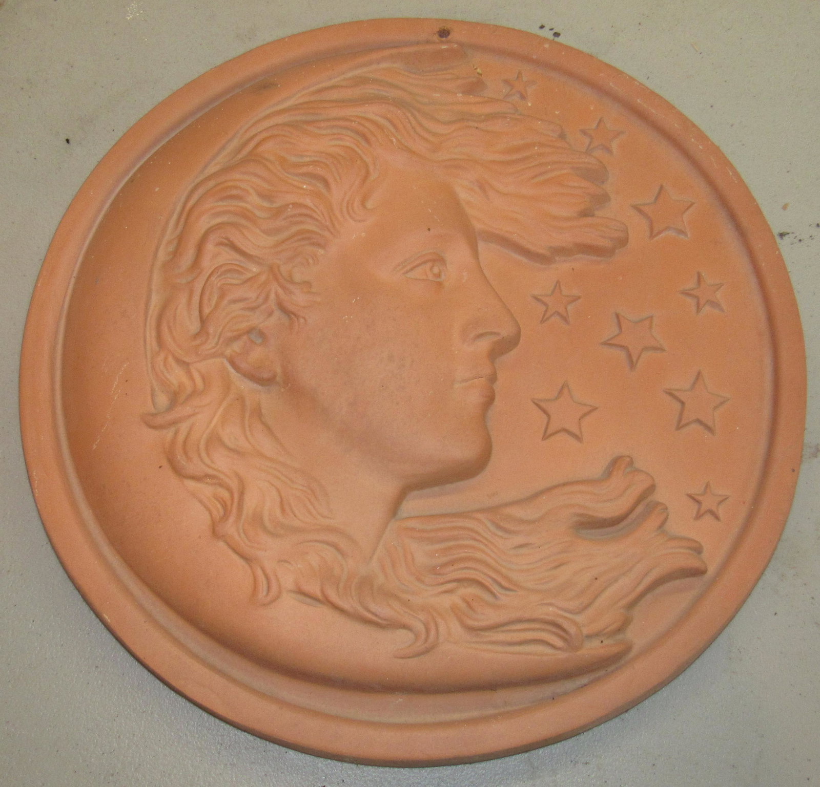 Medusa Pottery Wall Plaque: Apprx 15" in diameter