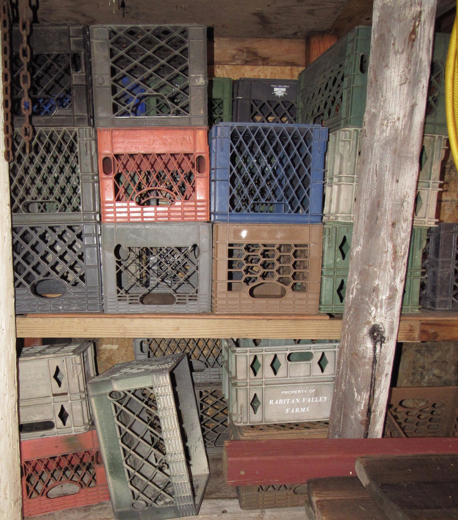 Milk Crates: Approx 36 crates. Rectangular and square