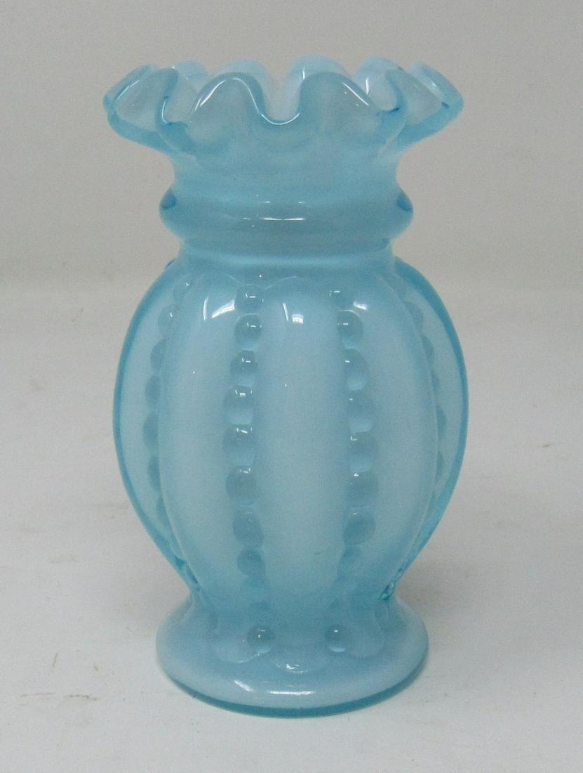 Fenton Opalescent Vase: Approx 2 1/4" in diameter and 4" tall