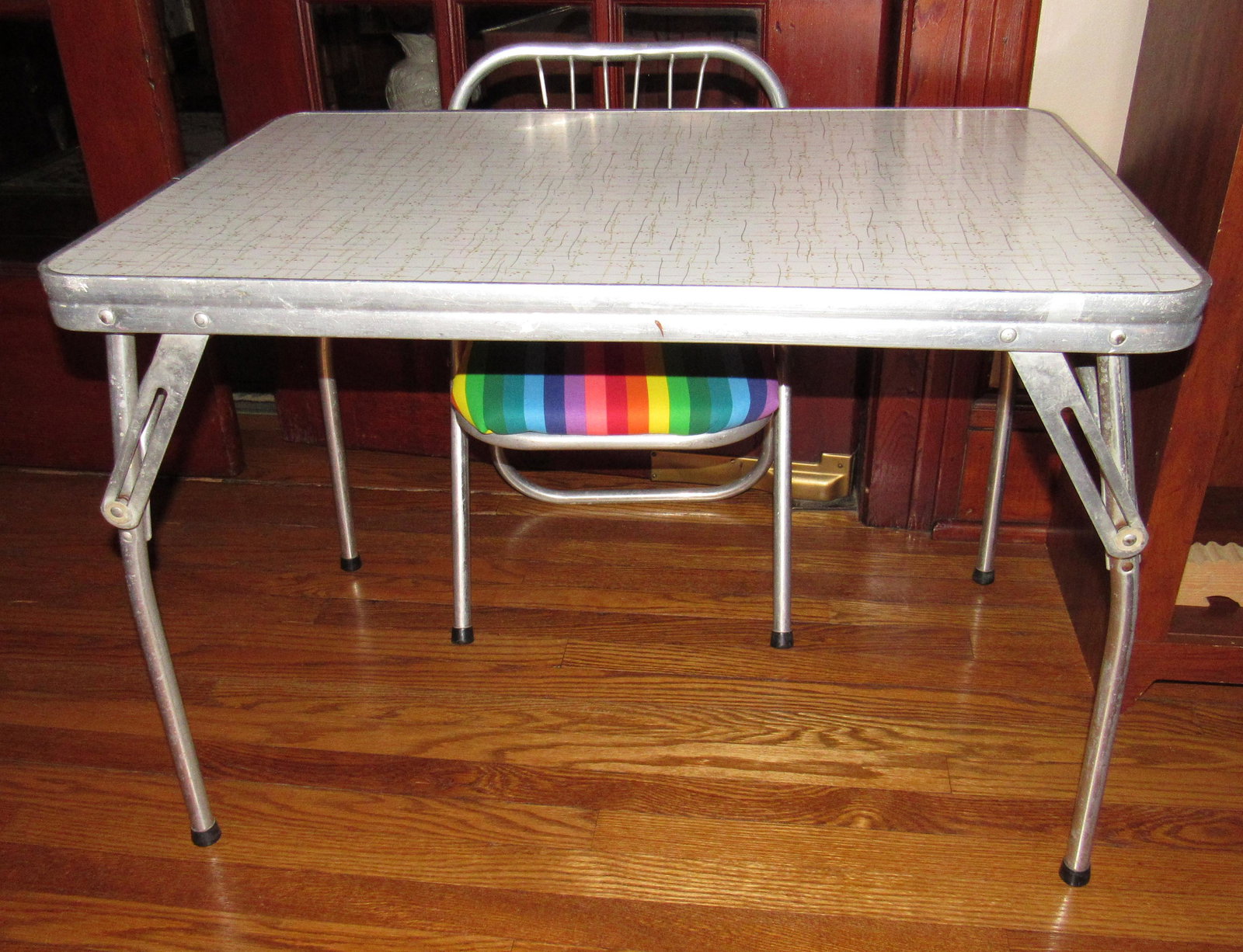 Childs Folding Table and Chair: Table is apprx 20" x 30" x 21" tall