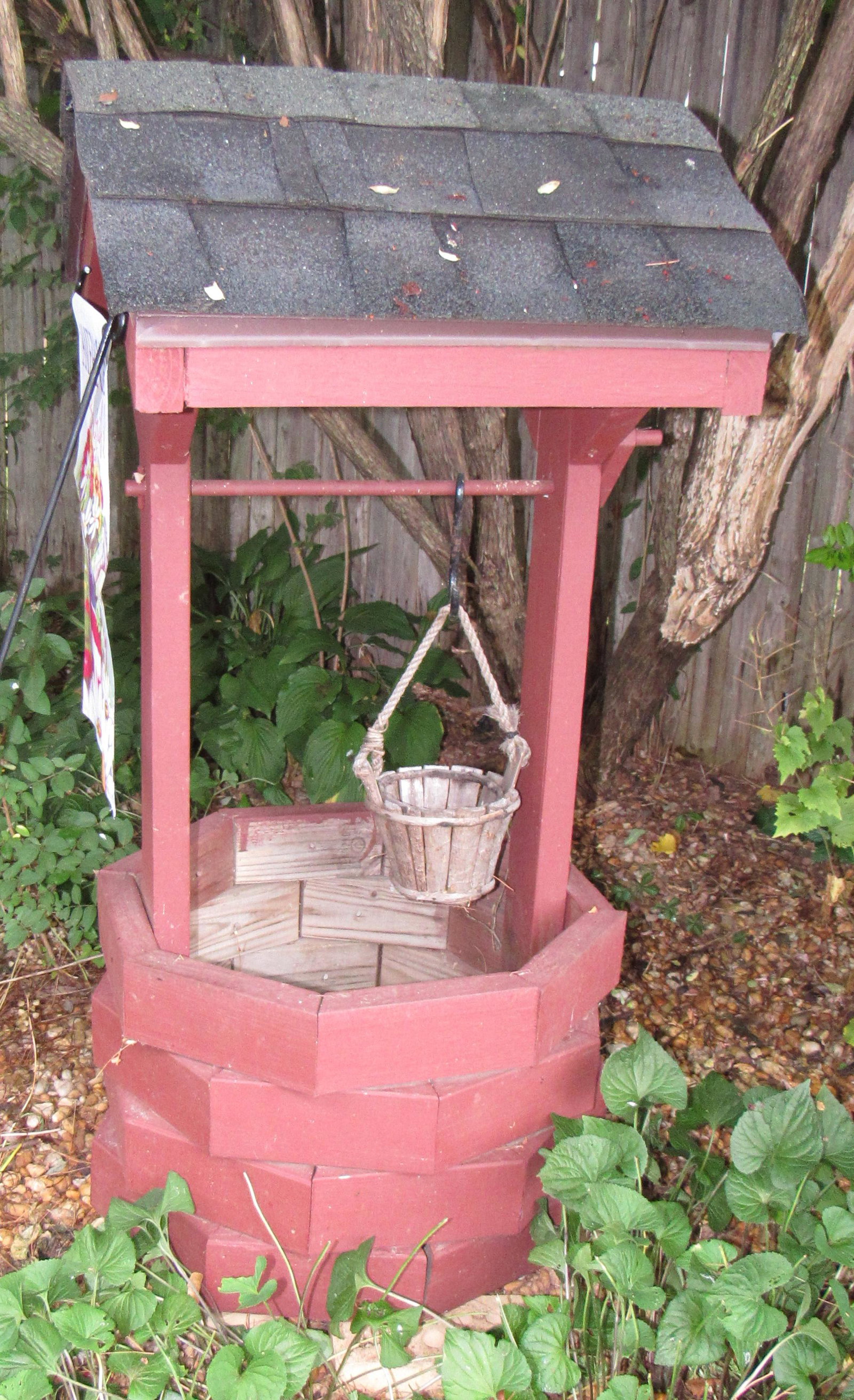 Wishing Well & Flag: Wishing Well is approx 24" x 27" x 49" tall