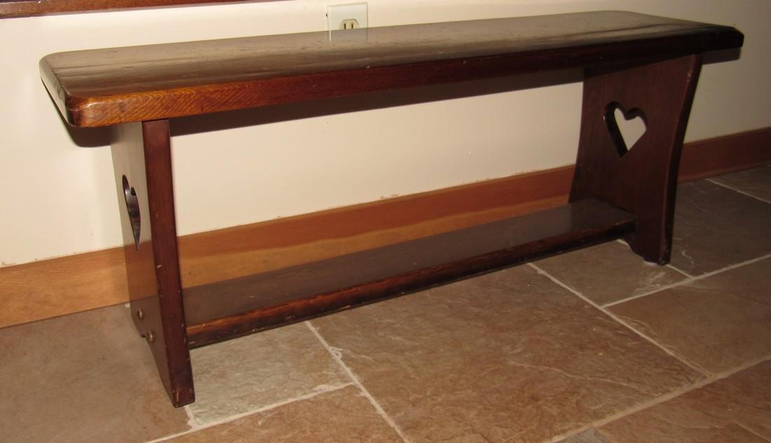 Bench with Heart Cut Outs: Approx 11" x 40" x 16" tall