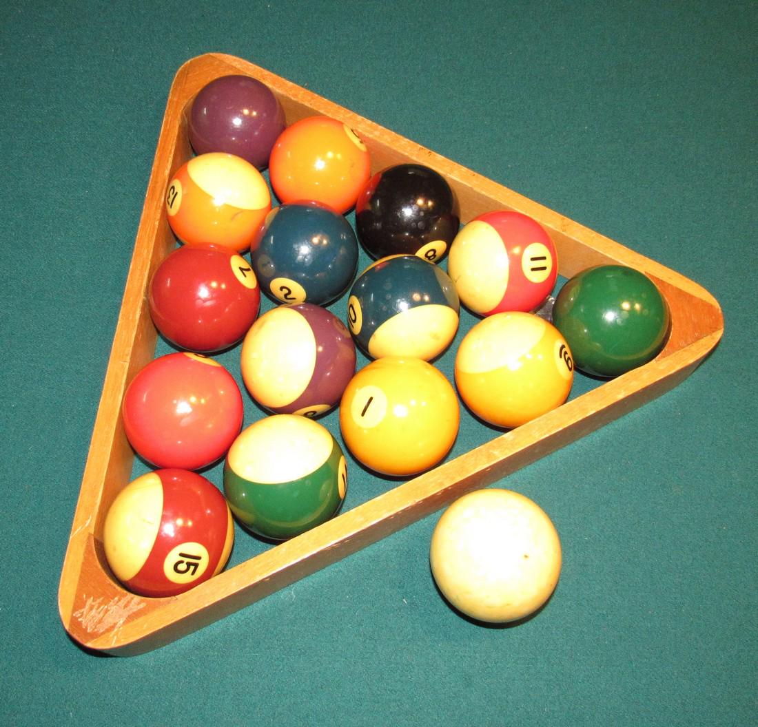 Pool Table Balls and Rack: Getting all pictured