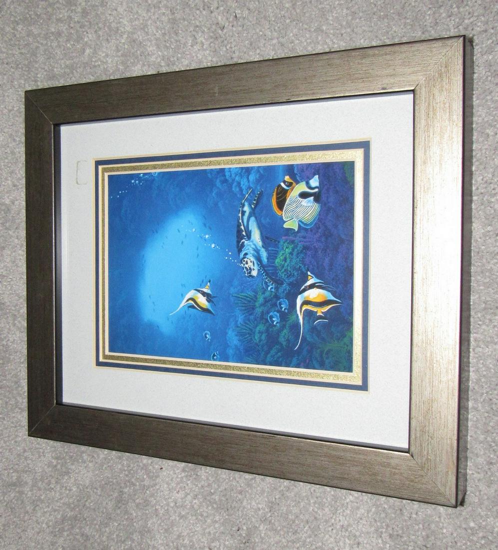 Kenneth Aunchman Signed Turtle 3D Print: Approx 9 1/2" x 11 1/2"