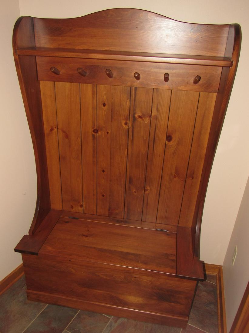 Hall Bench: Apprx 18 1/2" x 44" x 67" tall.