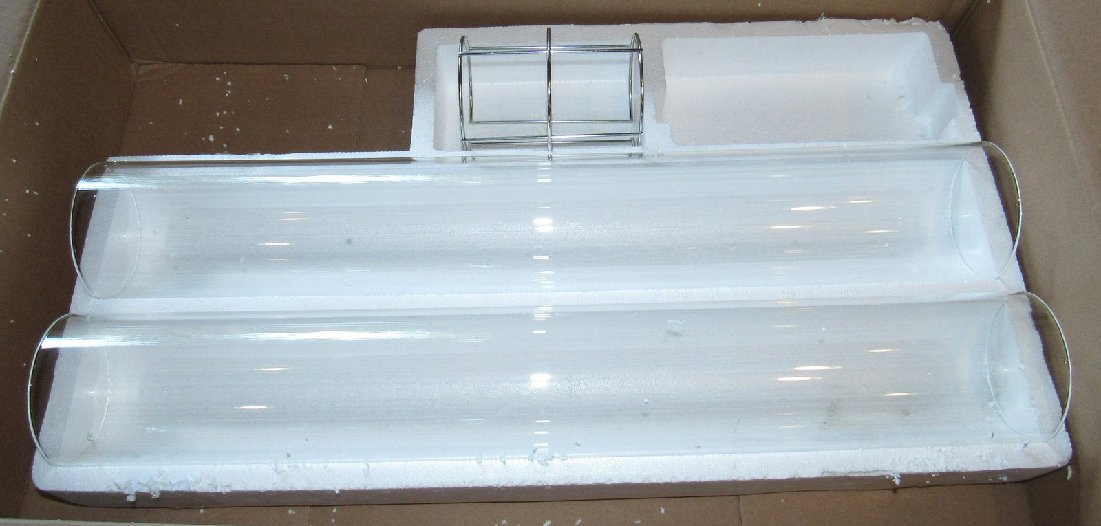 2 Outdoor Patio Heater Globes New: Approx 4" in diameter and 24 5/8" long