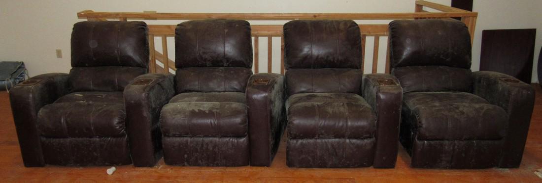 Leather Recliner / Sofa Unit: Sold as pictured