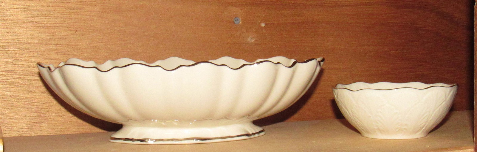 2 Lenox Bowls: Largest is approx 7" x 11" x 3" tall