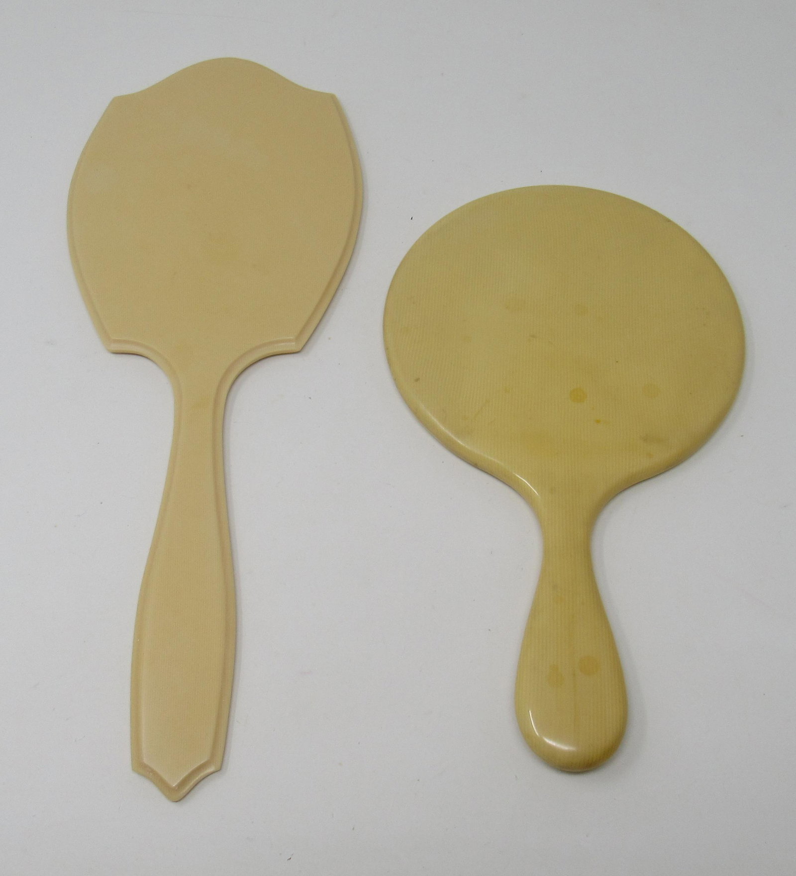 Celluloid Vanity Mirrors: Largest is approx 5 1/4" x 14"