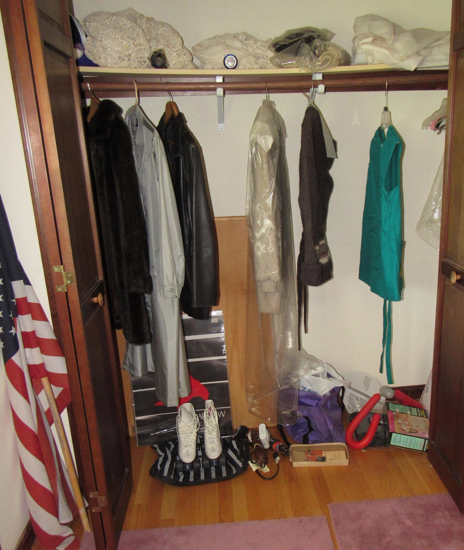 Closet Contents Alis Hilda Icelandic Wool Misc Clothing: Getting all pictured in closet. Most clothing is small. The 2 tableclothes on top left are damaged