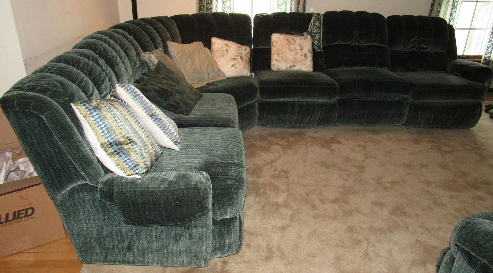 Sectional Sofa with Recliners: Apprx 102" x 85"