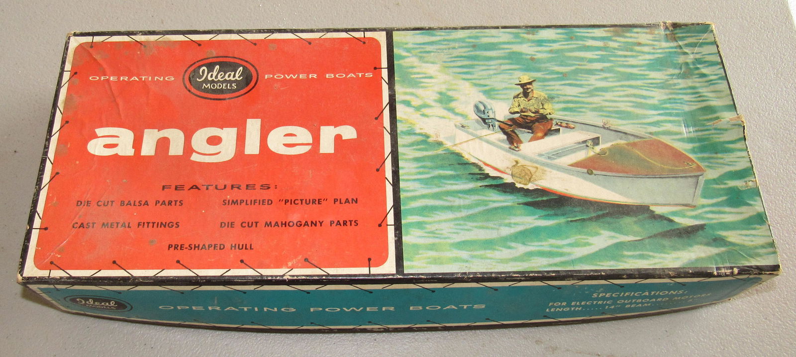 Ideal Angler Model Boat: Approx 5" x 13 1/2"