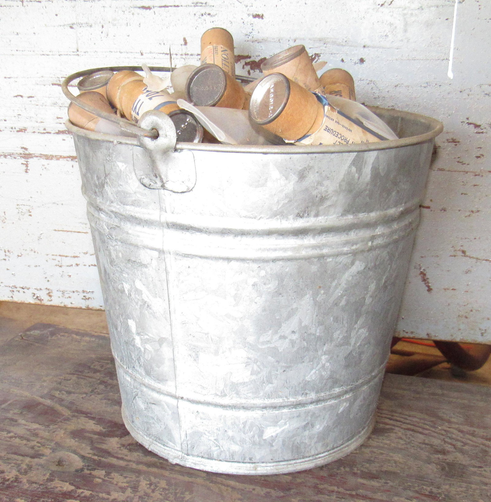 Aviation Airplane Spark Plugs & Galvanized Pail: Getting all pictured